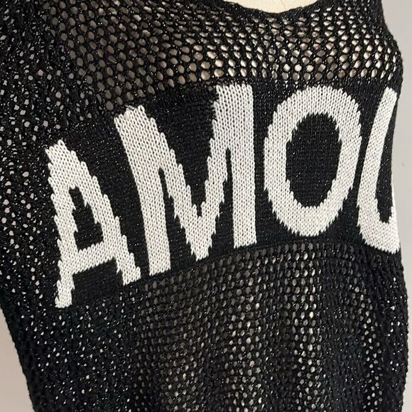 Amour Italian Crochet Pullover MADE IN ITALY NWOT - OS ($99) - Picture 4 of 10